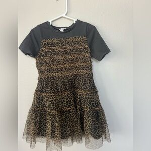 Crewcuts Black and Brown Leopard Print Kids Dress